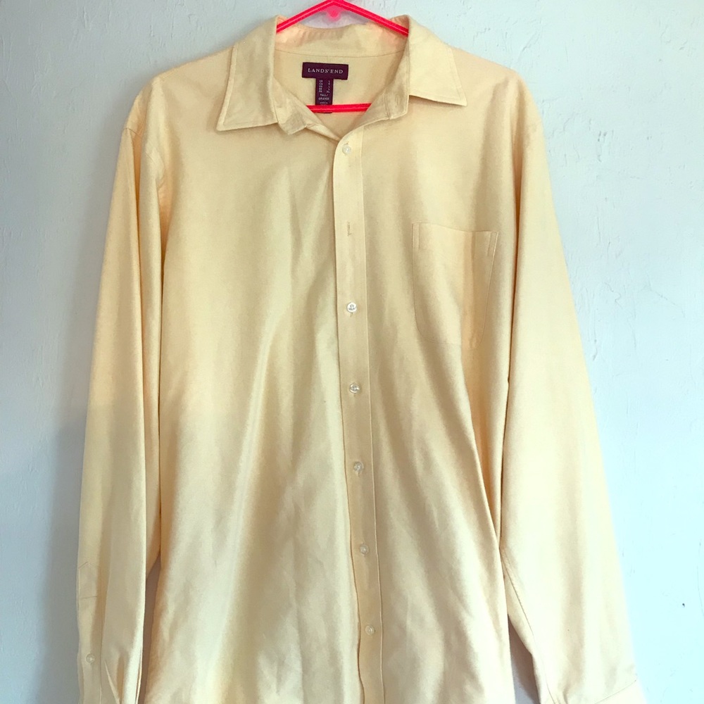 Lands end large tall classic yellow dress shirt